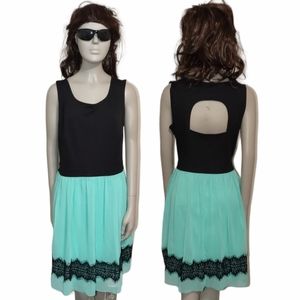 4/$20 • SWEET STORM • Mint Green & Black Mini Dress